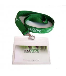 Porta-cartão de identificação com fita verde Exialoe