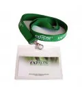 Card holder with green ribbon