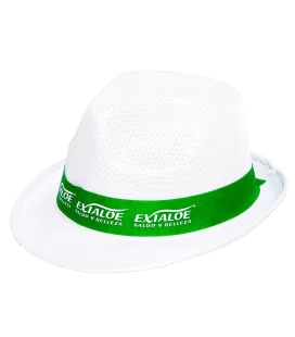 Chapeau blanc avec bande verte