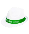 Cappello bianco con fascia verde