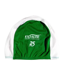 Gorro de natación verde y blanco
