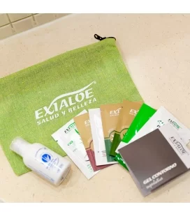 Necessaire verde de algodão reciclado